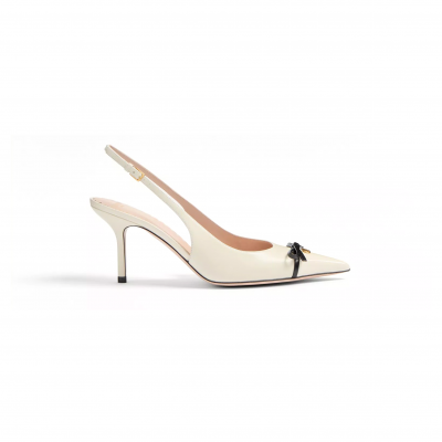 VALENTINO BEPOINTY SLINGBACK PUMP IN PATENT LEATHER AND KIDSKIN 80MM 6W2S0LQ1DAL_A81